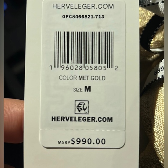 HERVE LEGER PARIS LUREX EYELASH SWEETHEART DRESS Size M NWT $999 - Picture 7 of 11